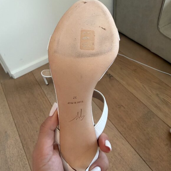 Giuseppe Zanotti Calista 120mm Double-Strap Leather Mules – White – Size 37 – Ex - Picture 7 of 7